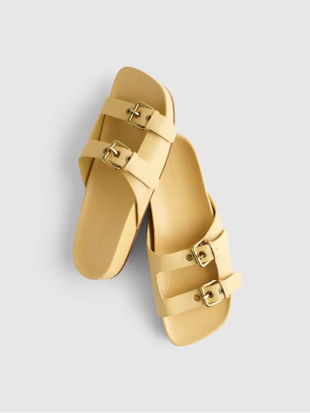 Madewell Double-Buckle Sandal in Yellow Clay Leather